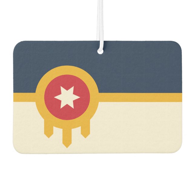 Ambientador Fresheneras con bandera de la ciudad de Tulsa (Anverso)