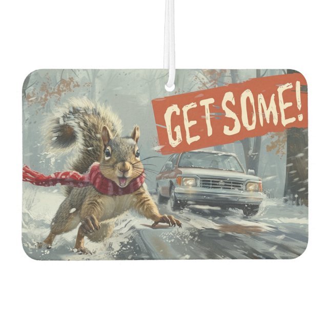 Ambientador Funny Action Squirrel Air Freshener "Consigue algo (Anverso)