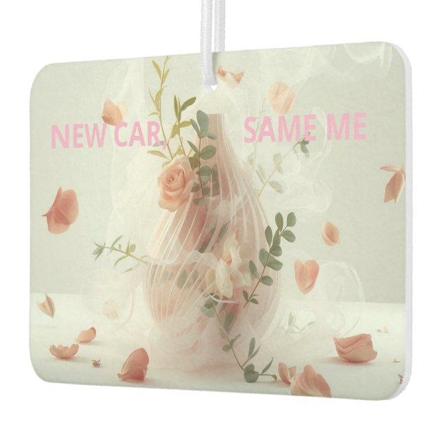 Ambientador Funny Car Air Freshener – NEW CAR, SAME ME (Izquierda)