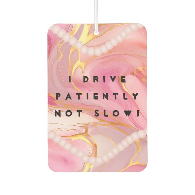 Ambientador Funny Chica cita a conductores cuidadosos de auto  (Anverso)