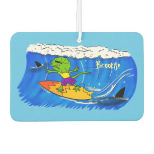 Ambientador Funny personalizado de surf con lagarto frito