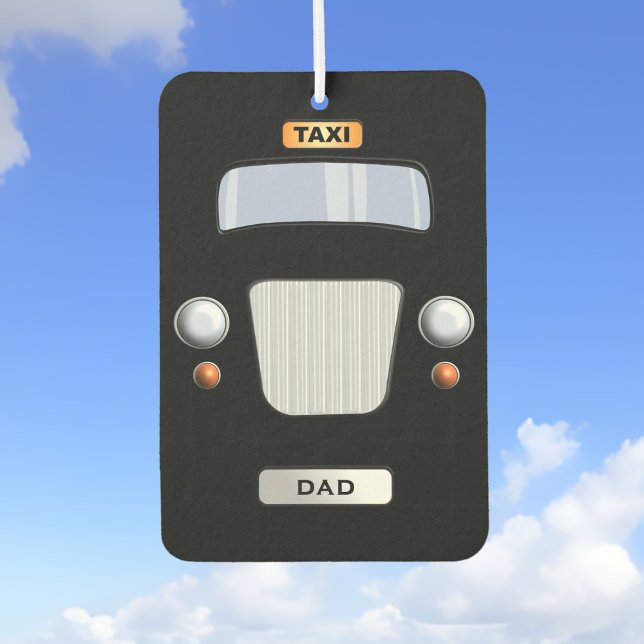 Ambientador Funny Personalizado Taxi Negro Air Freshener (Perfect air freshener to hang in Dad's Taxi! Add his initials!)