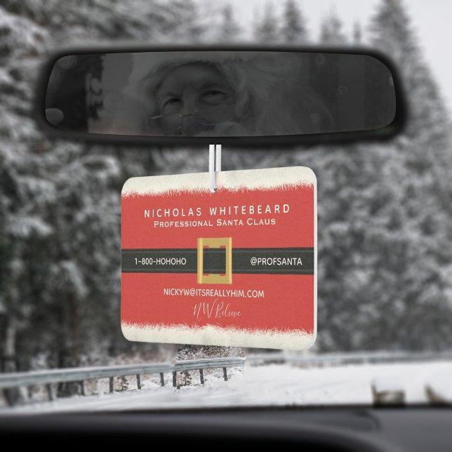 Ambientador Funny Profesional Santa Claus Car Air Freshener (For the Professional Santa to hang in his car. Just add your details)
