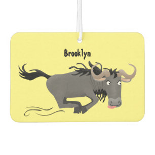 Ambientador Funny Wildebeest corriendo ilustracion personaliza