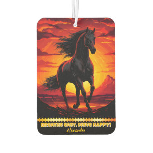 Ambientador Galopas de caballos negros al atardecer