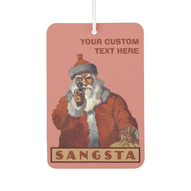 Ambientador Gangsta Santa personalizado coche aire fresco (Anverso)