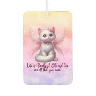 Ambientador Gatito ángel dulce con alas la vida es bella