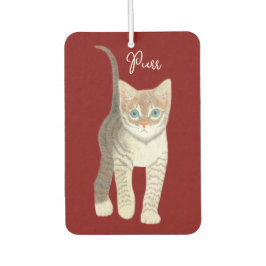 Ambientador Gatito Atigrado Con Texto Granate