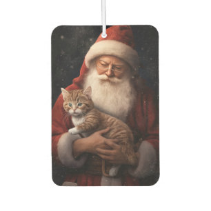 Ambientador Gato Abisinio con Claus Santa Festivo de Navidad