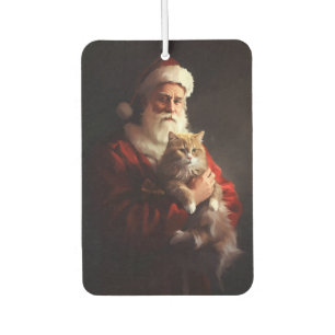 Ambientador Gato Angora Turco Santa Claus Festivo Navidad 