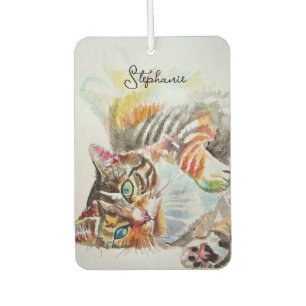 Ambientador Gato atigrado gatos arte mascotas Carteras para da