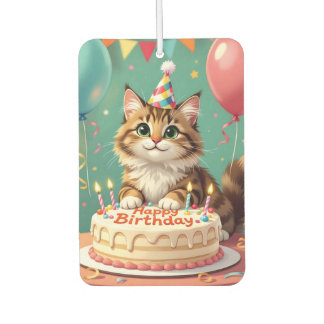 Ambientador Gato divertido de cumpleaños feliz
