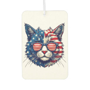 Ambientador Gato patriótico de Guay con sombras sonrisas gafas