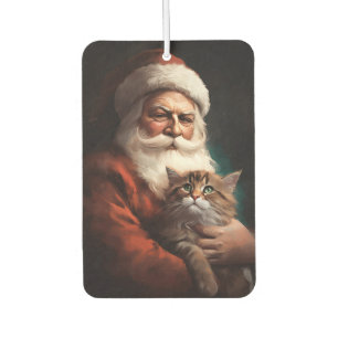 Ambientador Gato Persa con Papá Noel Festivo de Navidad