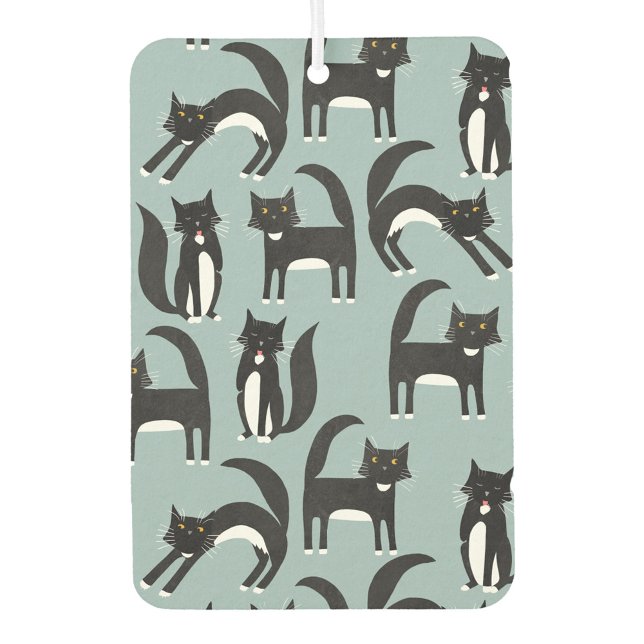 Ambientador Gatos de Tuxedo en blanco y negro (Black and white tuxedo cat pattern air freshener)