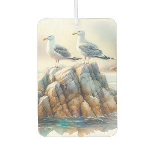 Ambientador Gaviotas Costeras Acuarela Paisaje Marítimo