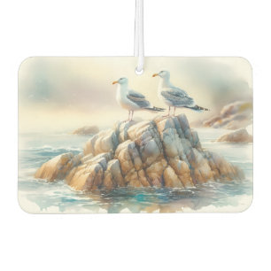Ambientador Gaviotas Costeras Acuarela Paisaje Marítimo