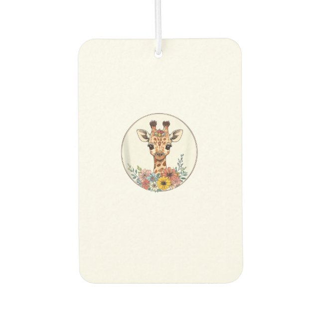 Ambientador Girafa Adorable Con Flores (Anverso)