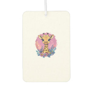 Ambientador Girafa Adorable Rodeada De Flores _2