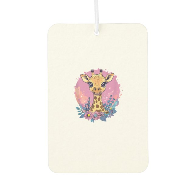Ambientador Girafa Adorable Rodeada De Flores _2 (Anverso)