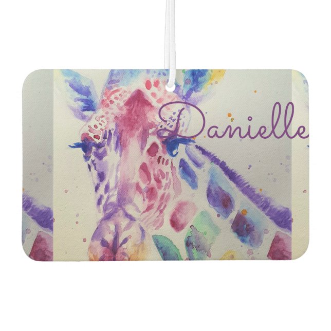 Ambientador Giraffe Cute Love You Name Car Air Freshener (Anverso)