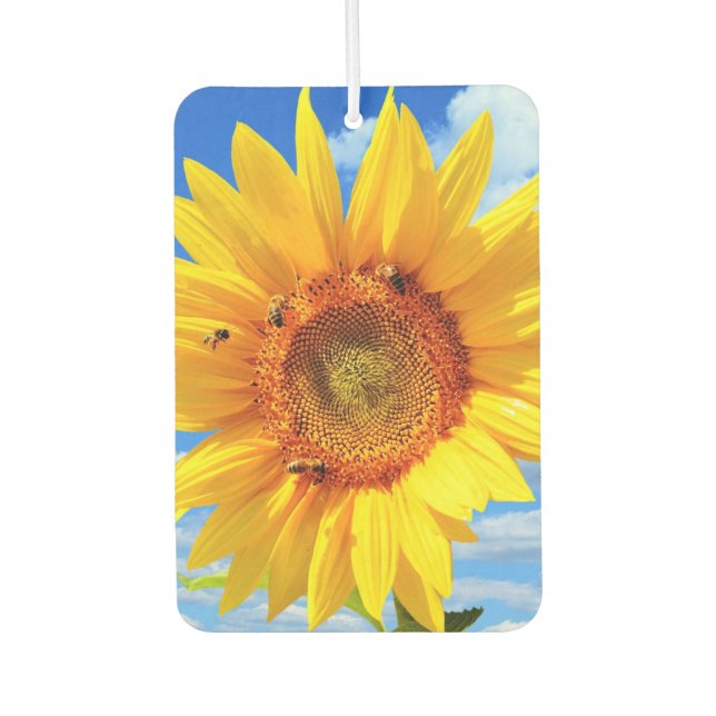 Ambientador Girasol y abejas en Blue Sky Air Freshener (Anverso)