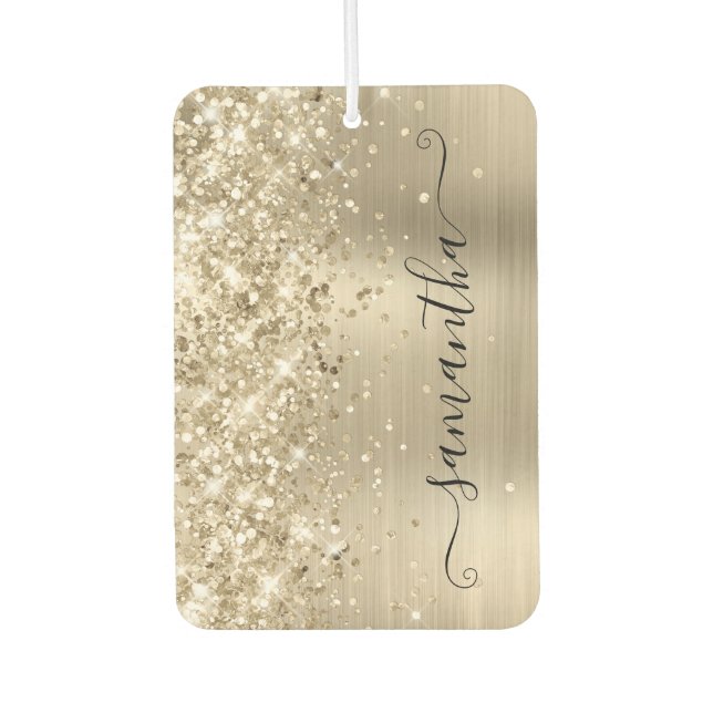 Ambientador Glittery Pale Gold Foil Girly Signature Photo (Anverso)
