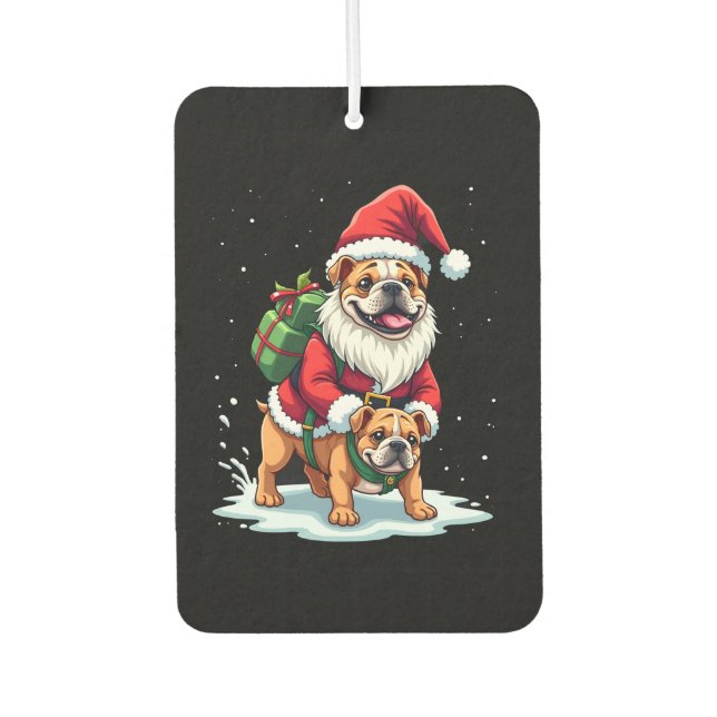 Ambientador Gnome Riding English Bulldog Christmas Xmas Boys G (Anverso)