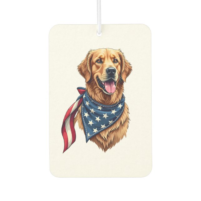 Ambientador Golden Retriever Americana Vintage Engraved Shirt  (Anverso)