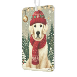 Ambientador Golden Retriever in Festive Sweater - Cozy Christm