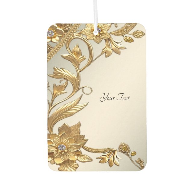 Ambientador Golden Wavy deja aire floral fresco (Anverso)