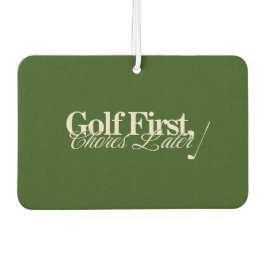 Ambientador 'Golf Primero, Tareas Después' Divertido Clásico V