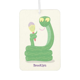 Ambientador Graciosa serpiente verde con maraca personalizado