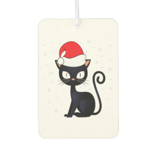Ambientador Gracioso gato negro Navidad Gato copo de nieve