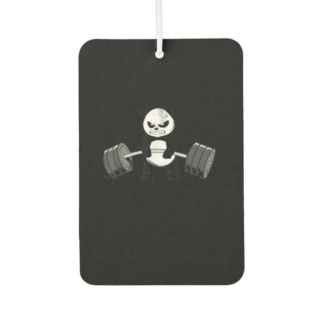 Ambientador Gracioso Panda Workout Kitten Gym Deadlift Power (Anverso)