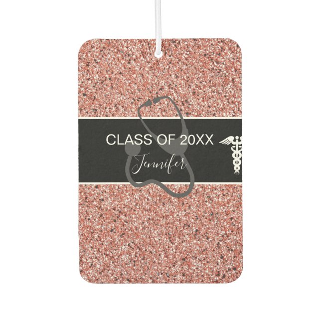 Ambientador Graduación de enfermera Stethoscope Nombre Purpuri (Anverso)