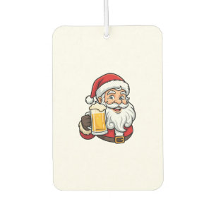 Ambientador Gráfico de Navidad de Papá Noel bebiendo cerveza
