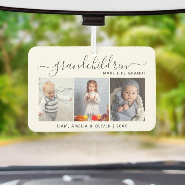 Ambientador Grandchildren Make Life Grand 3 Photo Gray Script (Subido por el creador)