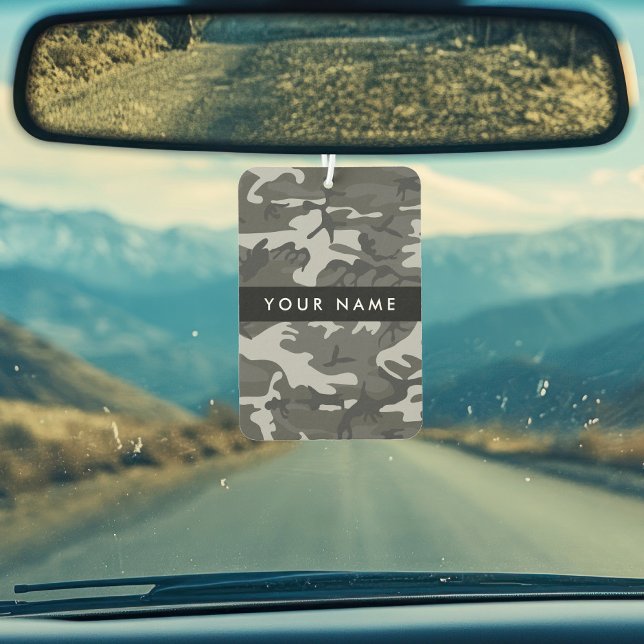 Ambientador Gray Camouflage Pattern, Your name, Personalize (Subido por el creador)
