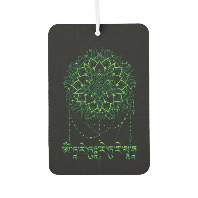 Ambientador Green Tara Mantra In Tibetan Script With Mandala (Anverso)