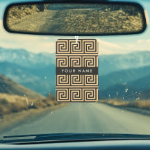 Griego Meander Key Brown, Tu Nombre, Personalizar