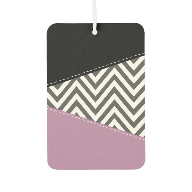Ambientador Gris Zigzag, Gris Chevron, Zigzag Pattern, Púrpura (Anverso)