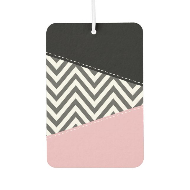 Ambientador Gris Zigzag, Gris Chevron, Zigzag Pattern, Rosa (Anverso)