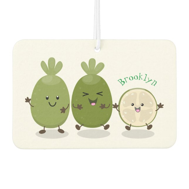 Ambientador Guayaba feijoa personalizado de piña de cuña ilust (Anverso)