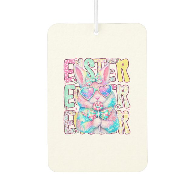 Ambientador Happy Easter Bunny Coquette Bow Preppy Easter Day  (Anverso)