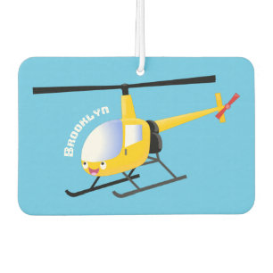Ambientador Helicóptero de personalizado alegre amarillo lindo