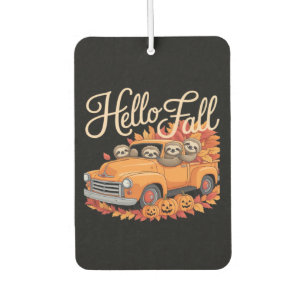 Ambientador Hello Fall Funny Slony Sloth Halloween pumkin Clas