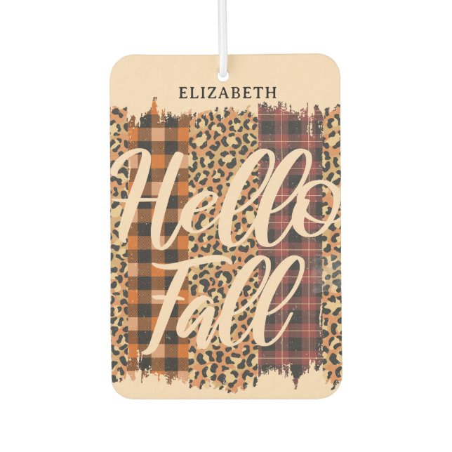 Ambientador Hello Fall personalizado y multicolor (Anverso)