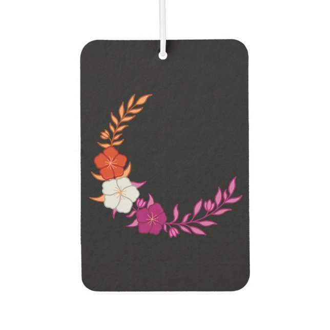 Ambientador Hermosa media luna de sutiles flores lesbianas (Anverso)