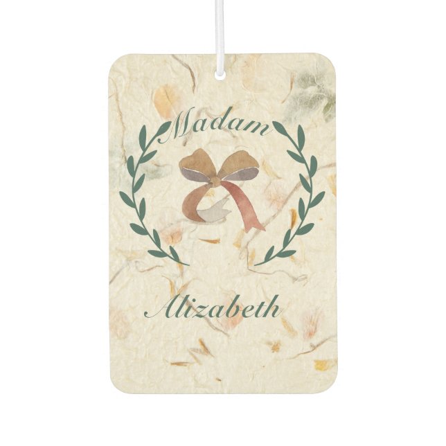 Ambientador Hermosas flores secas personalizados Papel Kraft (Anverso)